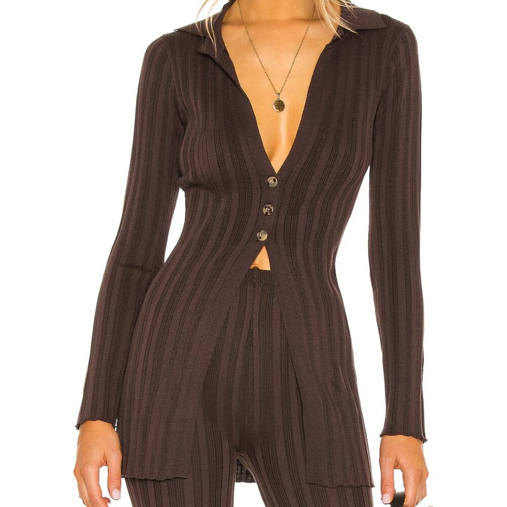 NWT The Line by K Nidia Cardigan in Chocolate brown